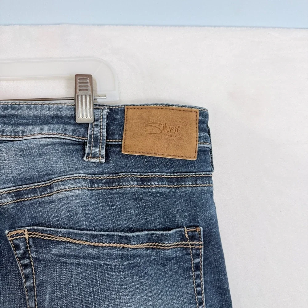 Silver Jeans Co Eddie Jeans 36x30 Blue Straight Leg Whisker Stretch